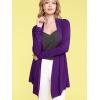 imageLock and Love Womens Draped Front Open Asymmetrical Cardigan  Casual Long Sleeve Lightweight DusterWsk850darkpurple