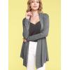 imageLock and Love Womens Draped Front Open Asymmetrical Cardigan  Casual Long Sleeve Lightweight DusterWsk850heatherdarkgrey