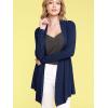 imageLock and Love Womens Draped Front Open Asymmetrical Cardigan  Casual Long Sleeve Lightweight DusterWsk850navy