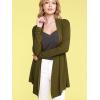 imageLock and Love Womens Draped Front Open Asymmetrical Cardigan  Casual Long Sleeve Lightweight DusterWsk850olive
