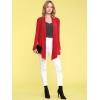 imageLock and Love Womens Draped Front Open Asymmetrical Cardigan  Casual Long Sleeve Lightweight DusterWsk850red