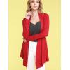 imageLock and Love Womens Draped Front Open Asymmetrical Cardigan  Casual Long Sleeve Lightweight DusterWsk850red