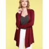 imageLock and Love Womens Draped Front Open Asymmetrical Cardigan  Casual Long Sleeve Lightweight DusterWsk850wine
