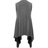imageLock and Love Womens Sleeveless PrintSolid Draped Open Front Cardigan Vest Asymmetric Hem Plus SizeDark Grey