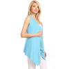imageLock and Love Womens Sleeveless PrintSolid Draped Open Front Cardigan Vest Asymmetric Hem Plus SizeWsk1071aqua