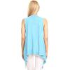 imageLock and Love Womens Sleeveless PrintSolid Draped Open Front Cardigan Vest Asymmetric Hem Plus SizeWsk1071aqua