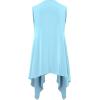 imageLock and Love Womens Sleeveless PrintSolid Draped Open Front Cardigan Vest Asymmetric Hem Plus SizeWsk1071aqua