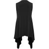 imageLock and Love Womens Sleeveless PrintSolid Draped Open Front Cardigan Vest Asymmetric Hem Plus SizeWsk1071black