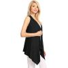 imageLock and Love Womens Sleeveless PrintSolid Draped Open Front Cardigan Vest Asymmetric Hem Plus SizeWsk1071black