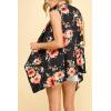 imageLock and Love Womens Sleeveless PrintSolid Draped Open Front Cardigan Vest Asymmetric Hem Plus SizeWsk1071blackfloral