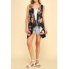 imageLock and Love Womens Sleeveless PrintSolid Draped Open Front Cardigan Vest Asymmetric Hem Plus SizeWsk1071blackfloral