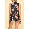 imageLock and Love Womens Sleeveless PrintSolid Draped Open Front Cardigan Vest Asymmetric Hem Plus SizeWsk1071blackfloral