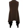imageLock and Love Womens Sleeveless PrintSolid Draped Open Front Cardigan Vest Asymmetric Hem Plus SizeWsk1071brown