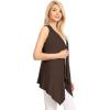 imageLock and Love Womens Sleeveless PrintSolid Draped Open Front Cardigan Vest Asymmetric Hem Plus SizeWsk1071brown