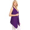 imageLock and Love Womens Sleeveless PrintSolid Draped Open Front Cardigan Vest Asymmetric Hem Plus SizeWsk1071darkpurple