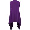 imageLock and Love Womens Sleeveless PrintSolid Draped Open Front Cardigan Vest Asymmetric Hem Plus SizeWsk1071darkpurple