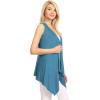 imageLock and Love Womens Sleeveless PrintSolid Draped Open Front Cardigan Vest Asymmetric Hem Plus SizeWsk1071denim