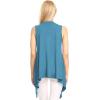 imageLock and Love Womens Sleeveless PrintSolid Draped Open Front Cardigan Vest Asymmetric Hem Plus SizeWsk1071denim