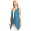 imageLock and Love Womens Sleeveless PrintSolid Draped Open Front Cardigan Vest Asymmetric Hem Plus SizeWsk1071denim