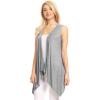 imageLock and Love Womens Sleeveless PrintSolid Draped Open Front Cardigan Vest Asymmetric Hem Plus SizeWsk1071heathergrey