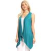 imageLock and Love Womens Sleeveless PrintSolid Draped Open Front Cardigan Vest Asymmetric Hem Plus SizeWsk1071jade