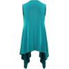imageLock and Love Womens Sleeveless PrintSolid Draped Open Front Cardigan Vest Asymmetric Hem Plus SizeWsk1071jade