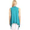 imageLock and Love Womens Sleeveless PrintSolid Draped Open Front Cardigan Vest Asymmetric Hem Plus SizeWsk1071jade