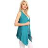imageLock and Love Womens Sleeveless PrintSolid Draped Open Front Cardigan Vest Asymmetric Hem Plus SizeWsk1071jade
