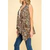 imageLock and Love Womens Sleeveless PrintSolid Draped Open Front Cardigan Vest Asymmetric Hem Plus SizeWsk1071leopard
