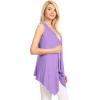 imageLock and Love Womens Sleeveless PrintSolid Draped Open Front Cardigan Vest Asymmetric Hem Plus SizeWsk1071lilac