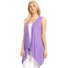 imageLock and Love Womens Sleeveless PrintSolid Draped Open Front Cardigan Vest Asymmetric Hem Plus SizeWsk1071lilac