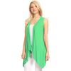 imageLock and Love Womens Sleeveless PrintSolid Draped Open Front Cardigan Vest Asymmetric Hem Plus SizeWsk1071mint