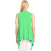 imageLock and Love Womens Sleeveless PrintSolid Draped Open Front Cardigan Vest Asymmetric Hem Plus SizeWsk1071mint