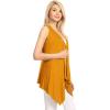 imageLock and Love Womens Sleeveless PrintSolid Draped Open Front Cardigan Vest Asymmetric Hem Plus SizeWsk1071mustard