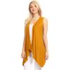 imageLock and Love Womens Sleeveless PrintSolid Draped Open Front Cardigan Vest Asymmetric Hem Plus SizeWsk1071mustard
