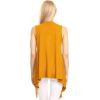 imageLock and Love Womens Sleeveless PrintSolid Draped Open Front Cardigan Vest Asymmetric Hem Plus SizeWsk1071mustard