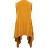imageLock and Love Womens Sleeveless PrintSolid Draped Open Front Cardigan Vest Asymmetric Hem Plus SizeWsk1071mustard