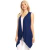 imageLock and Love Womens Sleeveless PrintSolid Draped Open Front Cardigan Vest Asymmetric Hem Plus SizeWsk1071navy
