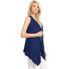 imageLock and Love Womens Sleeveless PrintSolid Draped Open Front Cardigan Vest Asymmetric Hem Plus SizeWsk1071navy