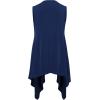 imageLock and Love Womens Sleeveless PrintSolid Draped Open Front Cardigan Vest Asymmetric Hem Plus SizeWsk1071navy