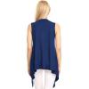imageLock and Love Womens Sleeveless PrintSolid Draped Open Front Cardigan Vest Asymmetric Hem Plus SizeWsk1071navy