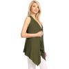 imageLock and Love Womens Sleeveless PrintSolid Draped Open Front Cardigan Vest Asymmetric Hem Plus SizeWsk1071olive