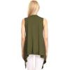 imageLock and Love Womens Sleeveless PrintSolid Draped Open Front Cardigan Vest Asymmetric Hem Plus SizeWsk1071olive