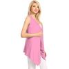 imageLock and Love Womens Sleeveless PrintSolid Draped Open Front Cardigan Vest Asymmetric Hem Plus SizeWsk1071pink
