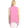 imageLock and Love Womens Sleeveless PrintSolid Draped Open Front Cardigan Vest Asymmetric Hem Plus SizeWsk1071pink