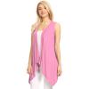 imageLock and Love Womens Sleeveless PrintSolid Draped Open Front Cardigan Vest Asymmetric Hem Plus SizeWsk1071pink