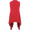 imageLock and Love Womens Sleeveless PrintSolid Draped Open Front Cardigan Vest Asymmetric Hem Plus SizeWsk1071red