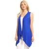 imageLock and Love Womens Sleeveless PrintSolid Draped Open Front Cardigan Vest Asymmetric Hem Plus SizeWsk1071royalbrite