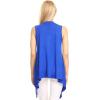 imageLock and Love Womens Sleeveless PrintSolid Draped Open Front Cardigan Vest Asymmetric Hem Plus SizeWsk1071royalbrite