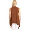 imageLock and Love Womens Sleeveless PrintSolid Draped Open Front Cardigan Vest Asymmetric Hem Plus SizeWsk1071rust